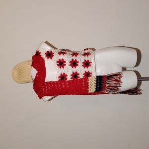 Vintage Crocheted Vest, Beanie and Scarf Bundle